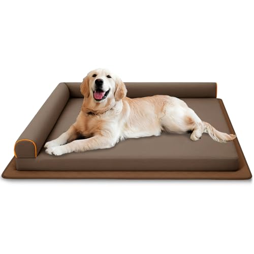 Large Dog Bed Waterproof Indestructible Pet Bed, Memory Foam Orthopedic Dog Couch with Anti-Slip Mat Washable