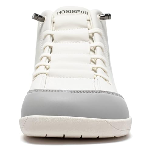 Size 8 women / 7 men HOBIBEAR Leather Barefoot Boots Zero-Drop Wide Width Minimalist Shoes Unisex Mid Top Walking Boots