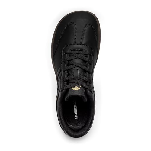 HOBIBEAR Barefoot Shoes Wide Casual Lace Up Retro Leather Fashion Sneakers for Women Men