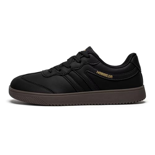 HOBIBEAR Barefoot Shoes Wide Casual Lace Up Retro Leather Fashion Sneakers for Women Men