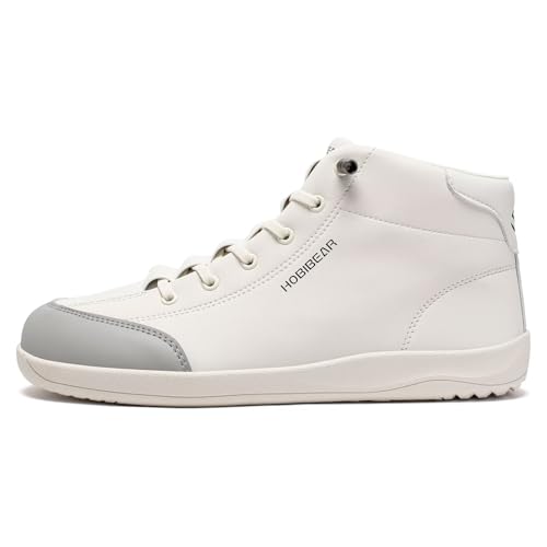 Size 8 women / 7 men HOBIBEAR Leather Barefoot Boots Zero-Drop Wide Width Minimalist Shoes Unisex Mid Top Walking Boots