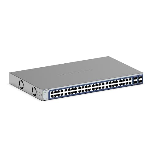 NETGEAR 48-Port Gigabit Ethernet Smart Switch (GS748T) - Managed, Optional 1 Year Insight Cloud Management, with 2 x 1G SFP and 2 x 1G Combo, Desktop or Rackmount, and Limited Lifetime Protection