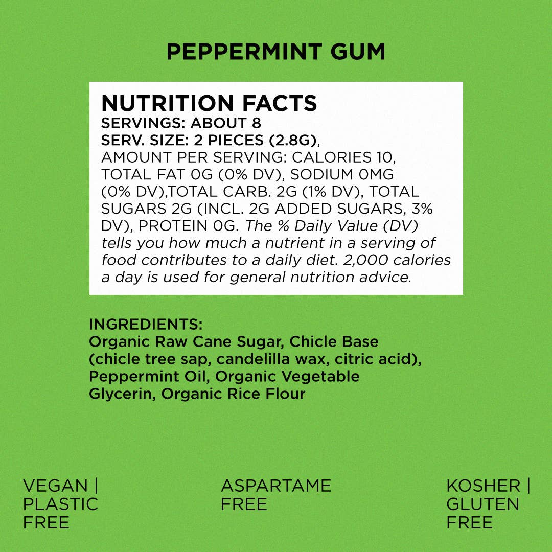 Peppermint Chewing Gum - Natural + Plastic-Free