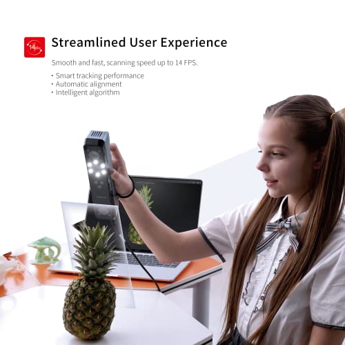 Shining 3D Einstar Handheld 3D Scanner with Detail-Oriented Enhancement Technology Support Scanning Hair and Body, Up to 14FPS Scanning Speed High Quality Collecting Data 3D Scanner for 3D Printer