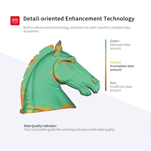 Shining 3D Einstar Handheld 3D Scanner with Detail-Oriented Enhancement Technology Support Scanning Hair and Body, Up to 14FPS Scanning Speed High Quality Collecting Data 3D Scanner for 3D Printer
