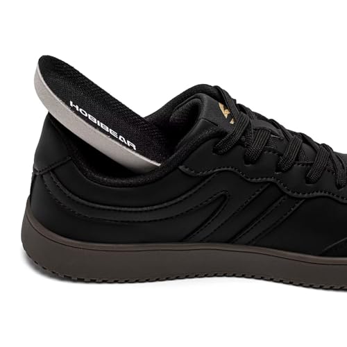 HOBIBEAR Barefoot Shoes Wide Casual Lace Up Retro Leather Fashion Sneakers for Women Men