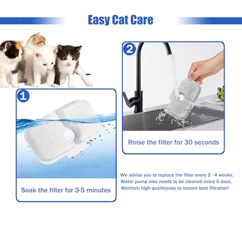 Cat Water Fountain Filter,12 packs Pet Fountain Filter Replacement for Pet Fountain,Filters Replacements fit for Petlibro Dockstream Cat Water Fountain PLWF005/PLWF115/PLWF105