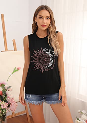 IRISGOD Womens Tank Tops Loose Fit Summer Cute Graphic Sleeveless Shirts Workout Basic Tunic