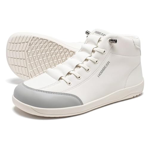 Size 8 women / 7 men HOBIBEAR Leather Barefoot Boots Zero-Drop Wide Width Minimalist Shoes Unisex Mid Top Walking Boots