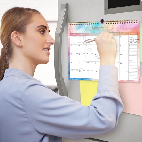 Lbylyhxc 2026 Calendar - Includes January 2026 to June 2027-18 Monthly Wall Calendar 2026, 11 x 8.5 Inches.Thick Paper with Julian Dates and Block for New Year and Christmas Presents (Wall Calendar 2026-2027 Colorful)