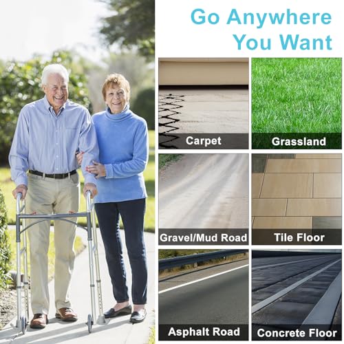 Dotday 4 Pack Walker Skis Glides for Folding Walkers, Essentials Universal Walker Accessories for Seniors, Mobility Aid Accessory for Seniors