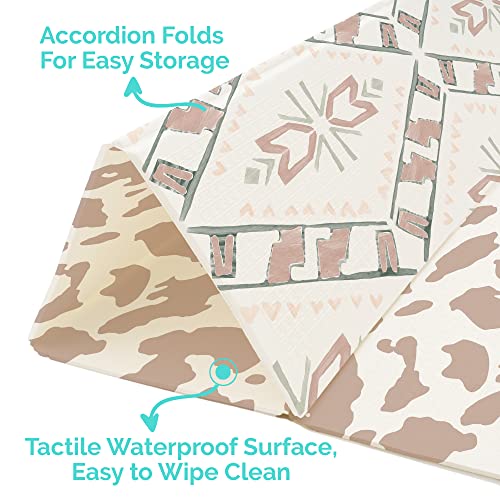 JumpOff Jo Baby Play Mat - Large Folding Foam Play Mat for Infants, Babies, Toddlers, Waterproof, Double-Sided (70" x 59")