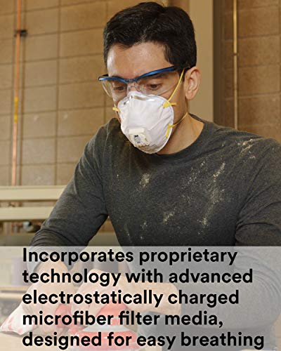 3M Particulate Respirator 8210V with Cool Flow Valve, Pack of 80, NIOSH APPROVED, Disposable, Smoke, Grinding, Sanding, Sawing, Sweeping, Woodworking, Dust
