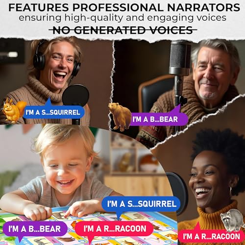 QUOKKA Educational Toys for Kids 5-7 Year Old - Set of 4 Vertical 4 Learning Wall Chart for Toddlers Age 3 4 6+ - Interactive Speech Therapy Poster Boy Girl - Autism Puzzle Game 8-10-12