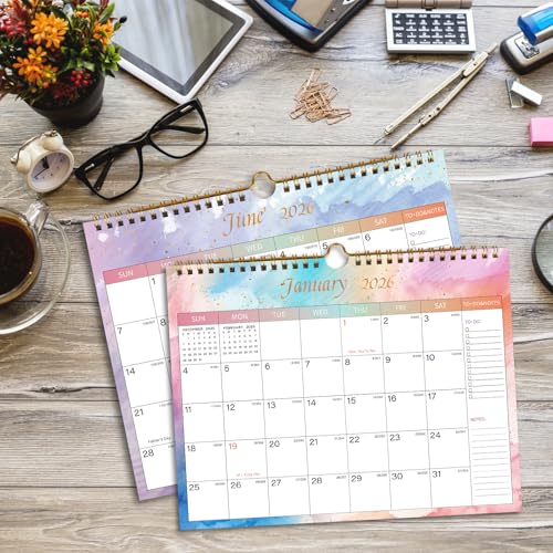 Lbylyhxc 2026 Calendar - Includes January 2026 to June 2027-18 Monthly Wall Calendar 2026, 11 x 8.5 Inches.Thick Paper with Julian Dates and Block for New Year and Christmas Presents (Wall Calendar 2026-2027 Colorful)