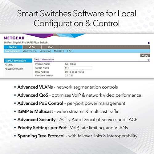 NETGEAR 48-Port Gigabit Ethernet Smart Switch (GS748T) - Managed, Optional 1 Year Insight Cloud Management, with 2 x 1G SFP and 2 x 1G Combo, Desktop or Rackmount, and Limited Lifetime Protection
