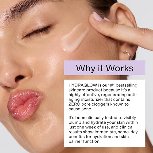 CLEARSTEM - HYDRAGLOW Stem Cell Moisturizer - Bakuchiol + Squalene - Youthful Skin Face Moisturizer - All Skin Types - Facial Skin Care Products - Gluten Free, Cruelty Free - 2 fl oz / 60ml