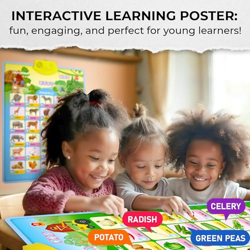 QUOKKA Educational Toys for Kids 5-7 Year Old - Set of 4 Vertical 4 Learning Wall Chart for Toddlers Age 3 4 6+ - Interactive Speech Therapy Poster Boy Girl - Autism Puzzle Game 8-10-12