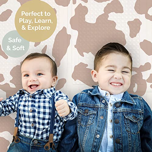 JumpOff Jo Baby Play Mat - Large Folding Foam Play Mat for Infants, Babies, Toddlers, Waterproof, Double-Sided (70" x 59")