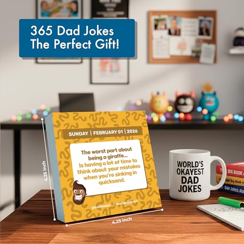 Dad Joke Calendar 2026 | Page A Day Tear Off Calendar Gift For The Dad Joke Lover, Great Christmas Gift, Funny Daily Dad Jokes Desk Calendar, Stocking Stuffer Gift For Men & Women, 365 New Jokes & Puns for The New Year