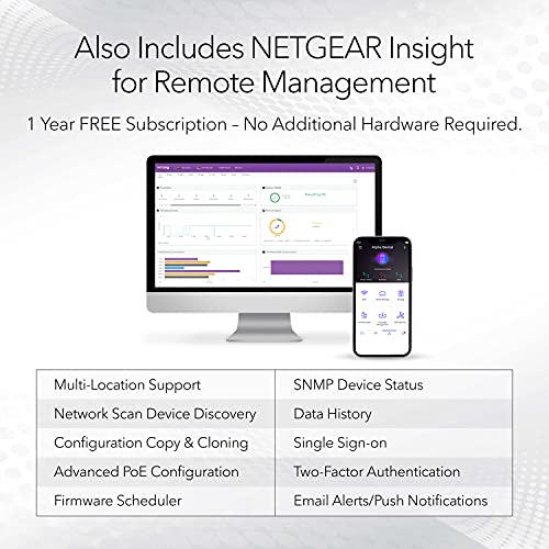 NETGEAR 48-Port Gigabit Ethernet Smart Switch (GS748T) - Managed, Optional 1 Year Insight Cloud Management, with 2 x 1G SFP and 2 x 1G Combo, Desktop or Rackmount, and Limited Lifetime Protection