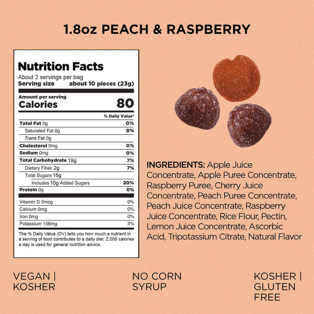 Really Real Gummies - Peach Raspberry (1.8 oz Bags)