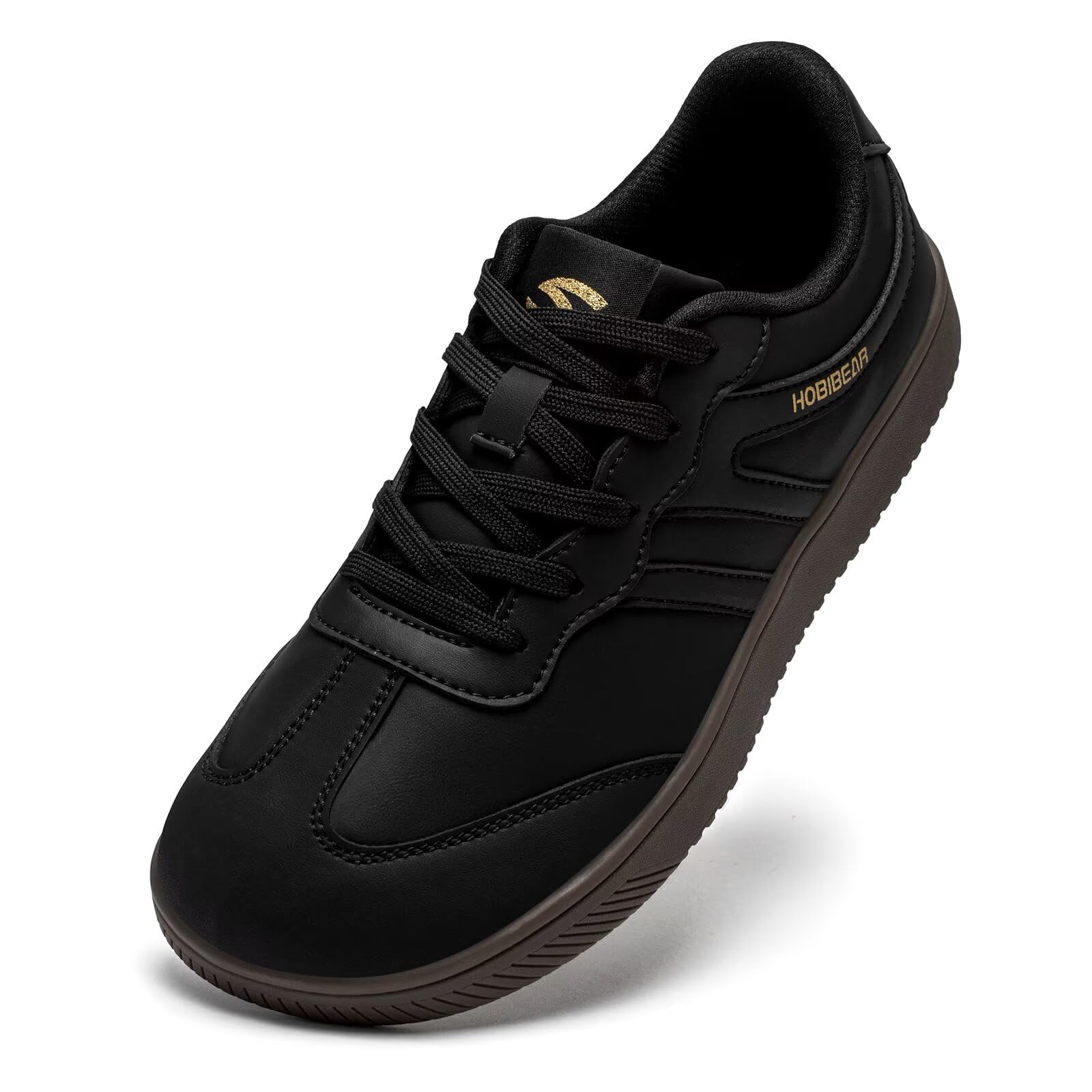 HOBIBEAR Barefoot Shoes Wide Casual Lace Up Retro Leather Fashion Sneakers for Women Men
