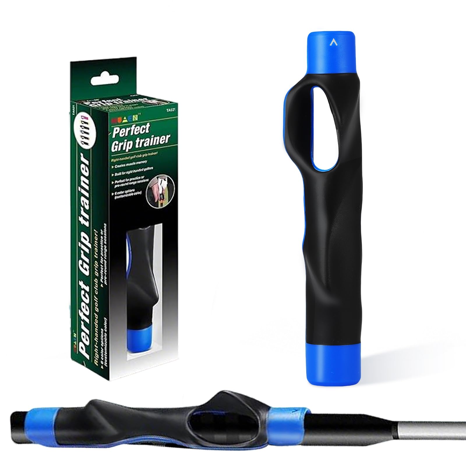 Golf Grip Trainer & Swing Training Aid – Correct Hand Positioning, Improve Swing Consistency & Muscle Memory – Practice Tool for Beginners & Intermediate Golfers - Blue