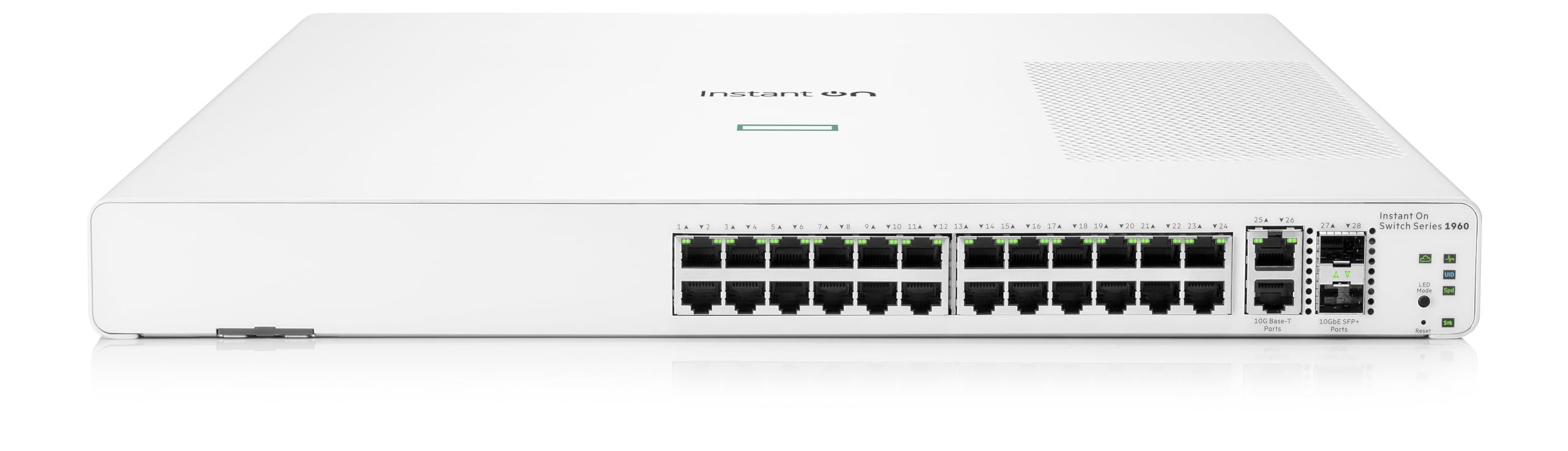 HPE Networking Instant On Switch Series 1960 24-Port Gb Smart-Managed Layer 2+ Ethernet Switch | 24x 1G | 2X 10GBase-T, 2X SFP+ | Stackable | US Cord (JL806A#ABA)