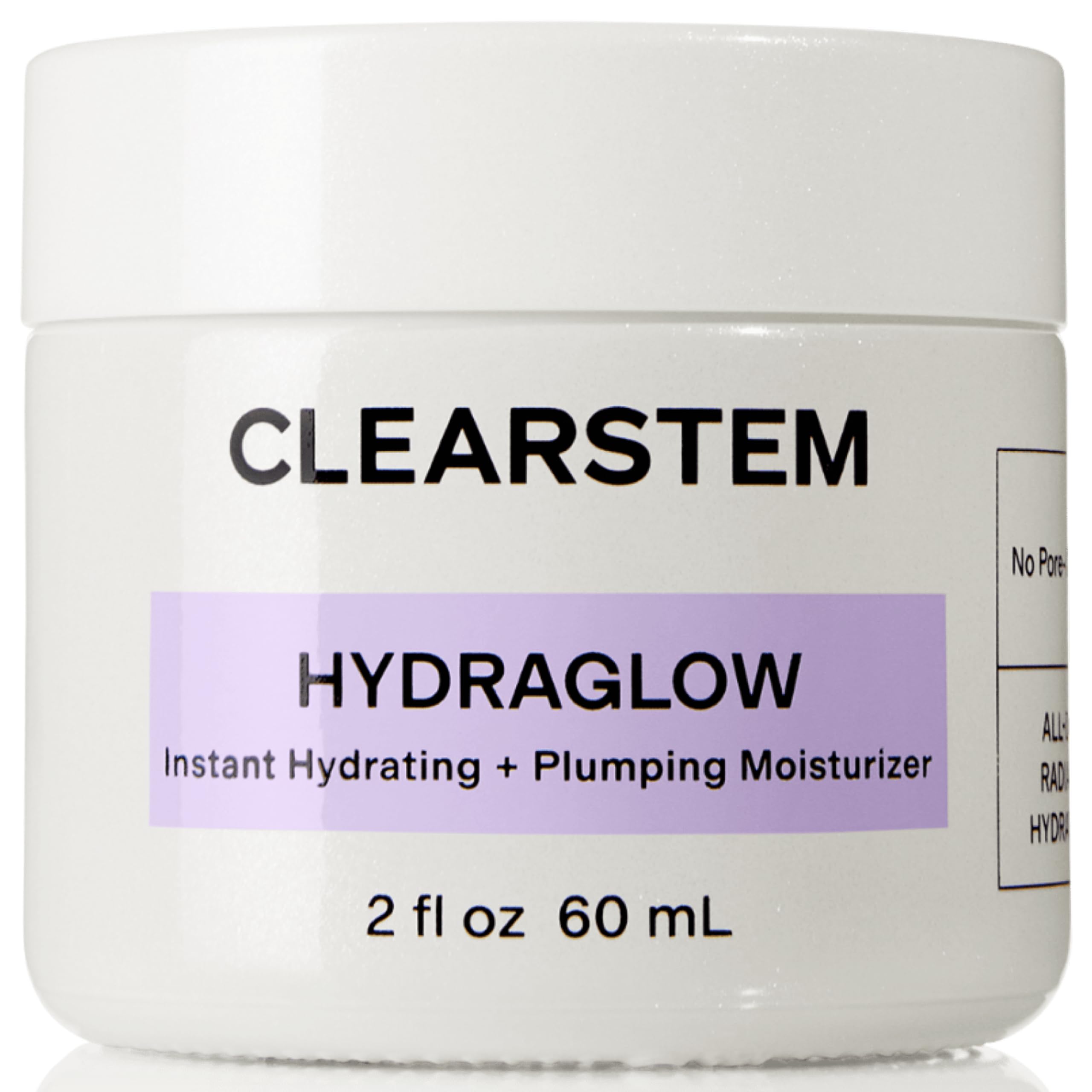CLEARSTEM - HYDRAGLOW Stem Cell Moisturizer - Bakuchiol + Squalene - Youthful Skin Face Moisturizer - All Skin Types - Facial Skin Care Products - Gluten Free, Cruelty Free - 2 fl oz / 60ml
