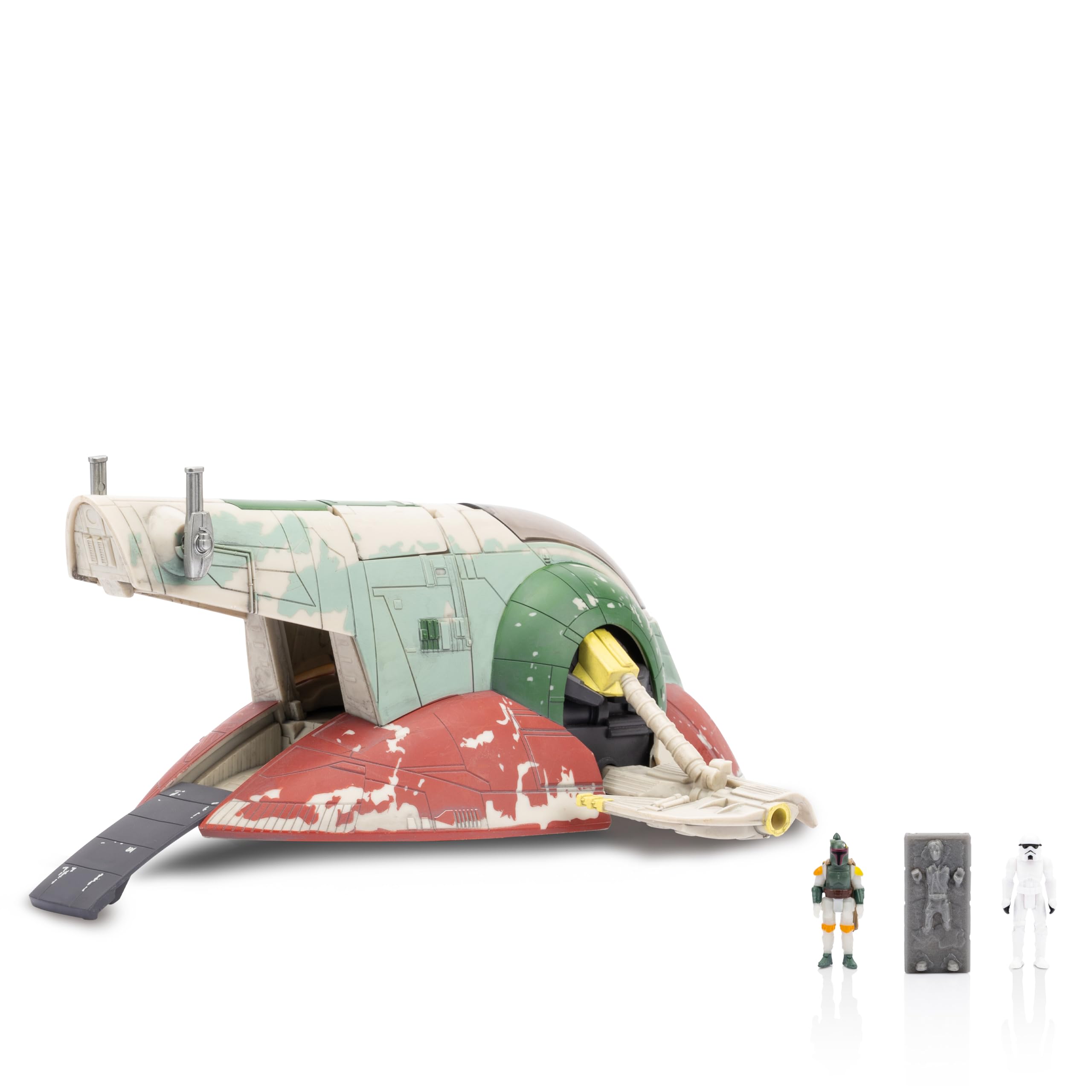 Star Wars Micro Galaxy Squadron Boba Fett's Starship (Ep 5) - 7-Inch Vehicle with Flight Display Stand and Three 1-Inch Micro Figure Accessories