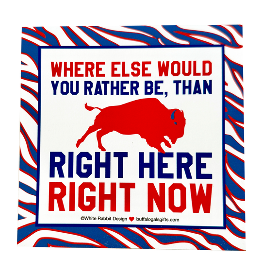 “RIGHT HERE RIGHT NOW” magnet