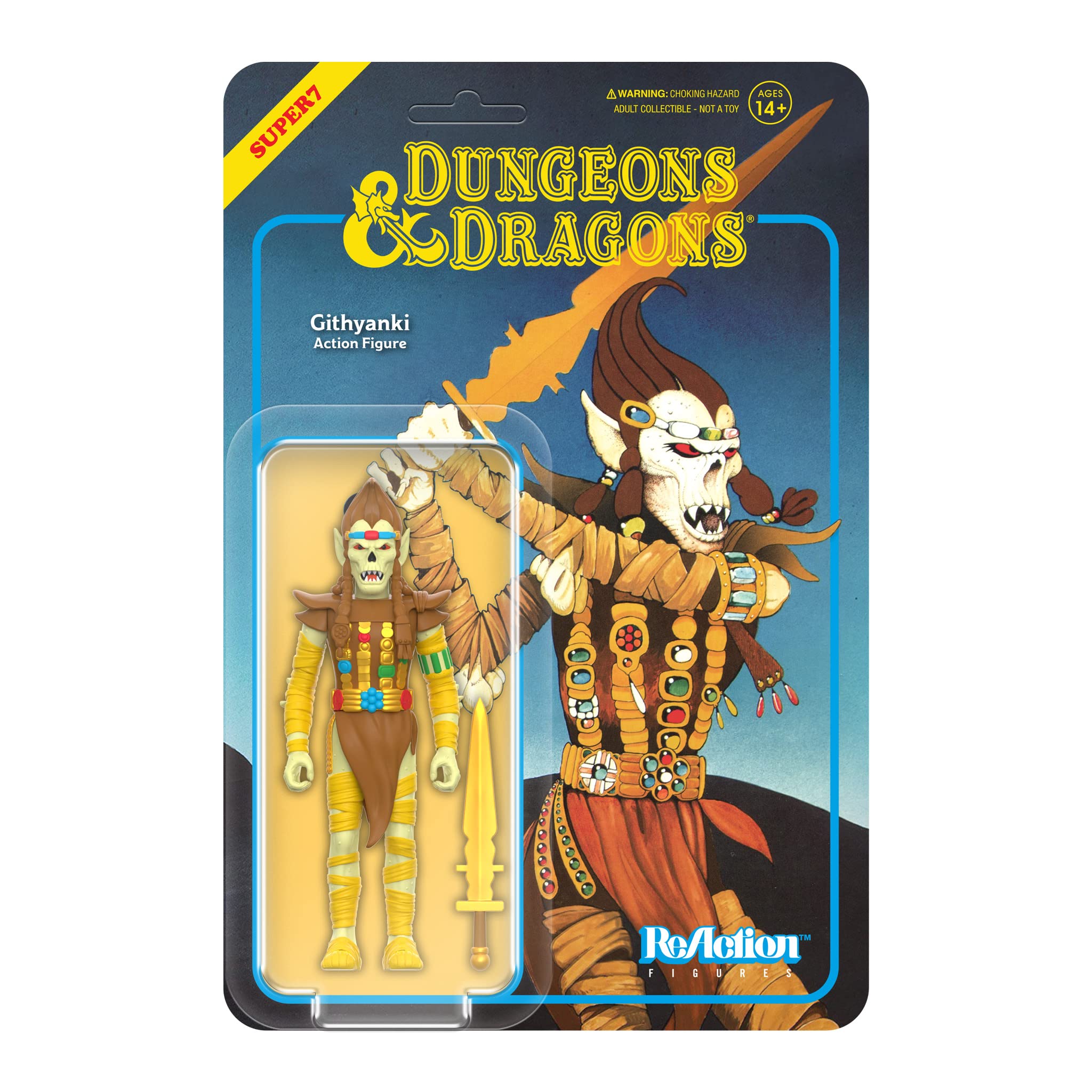 Super7 Dungeons & Dragons Githyanki - 3.75" Dungeons and Dragons Action Figure with Accessory Vintage Collectibles and Retro Toys