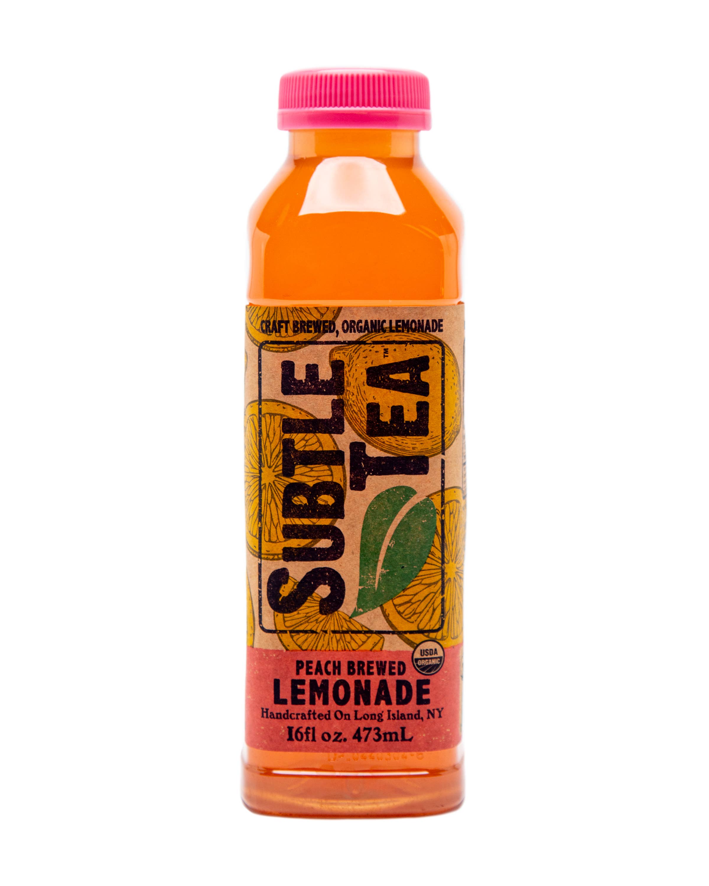 Subtle Tea Peach Brew Lemonade 16. oz Bottle