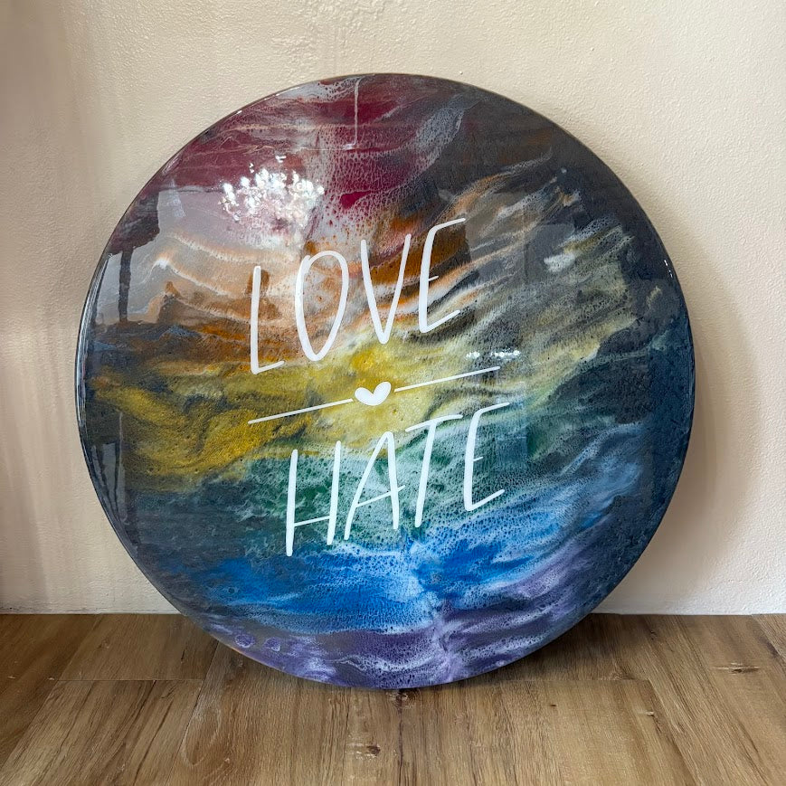 EVL Epoxy Love/Hate large sign