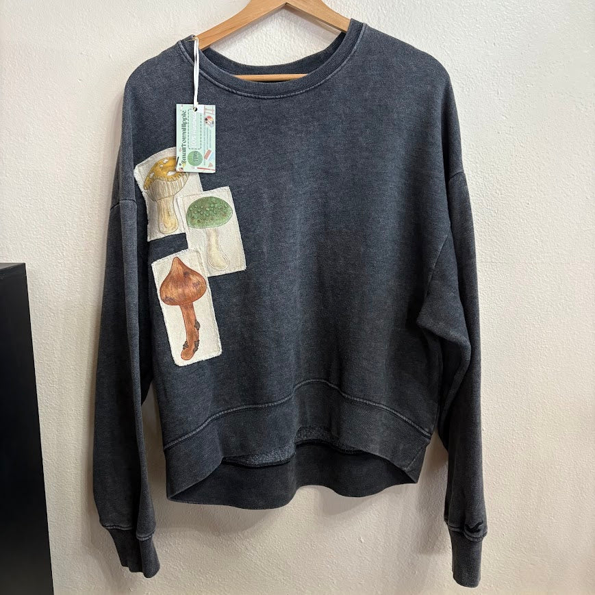 Small Town Hippie Patched Crewneck