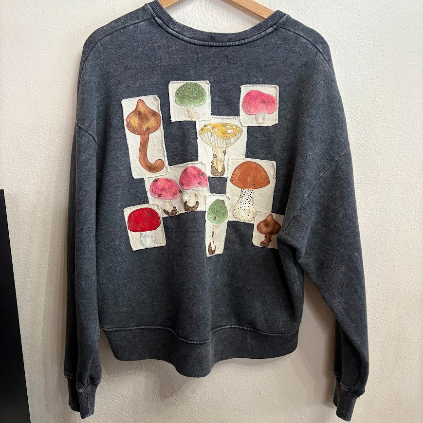 Small Town Hippie Patched Crewneck