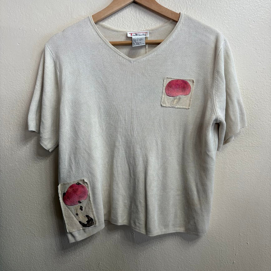 Small Town Hippie Patched Short Sleeve Top