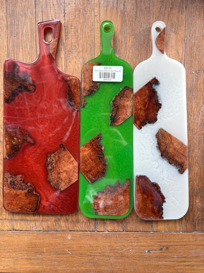 EVL Epoxy Set of 3 Burl Boards