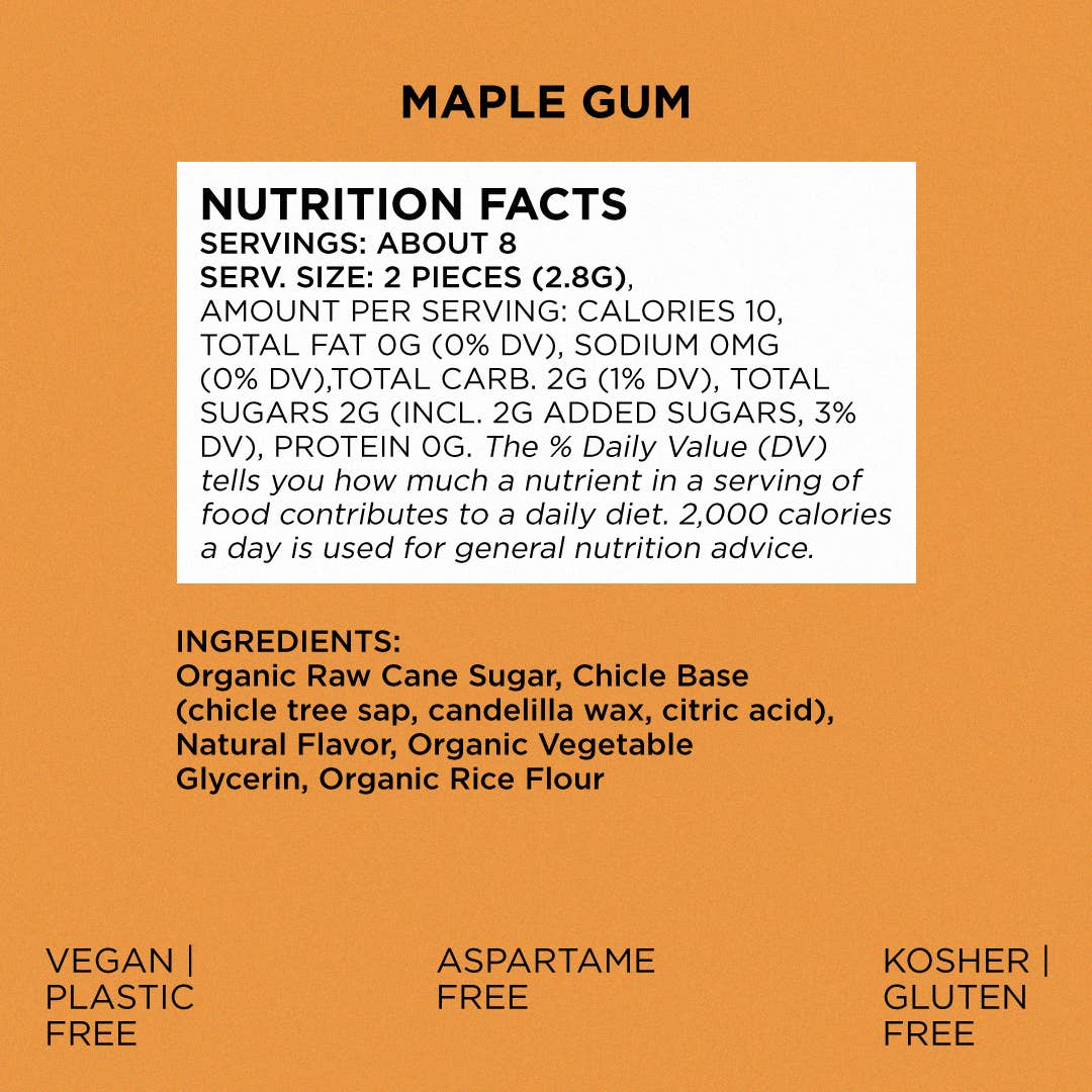 Maple Chewing Gum - Natural + Plastic-Free