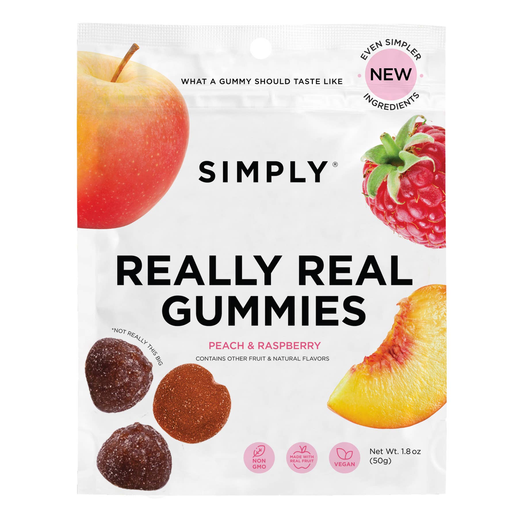 Really Real Gummies - Peach Raspberry (1.8 oz Bags)