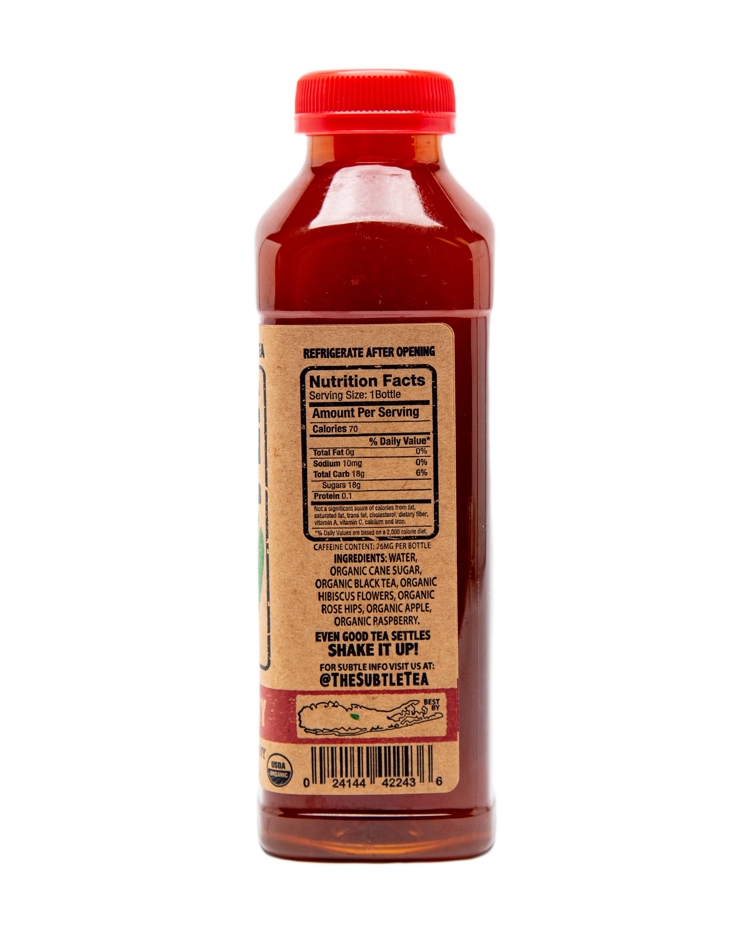 Subtle Tea Raspberry 16 oz. Bottle
