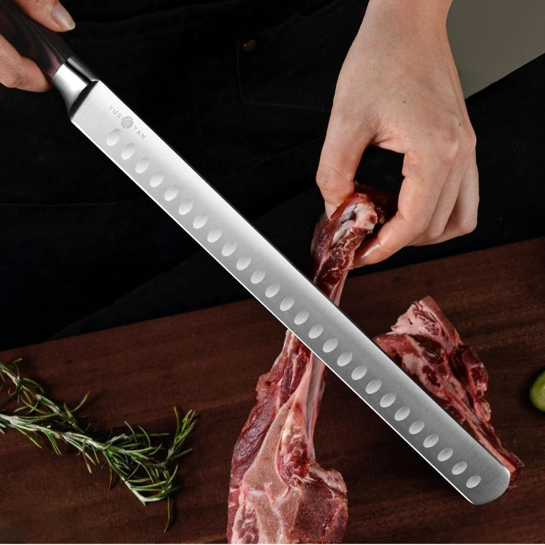 Japanese Slicing Carving Knife, 12 In Brisket Knife, High Carbon Stainless Steel